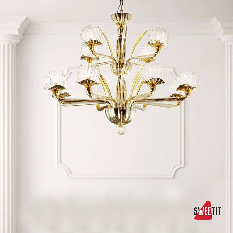 Люстра IDL Afrodite 558/8+4 gold gold mirrored