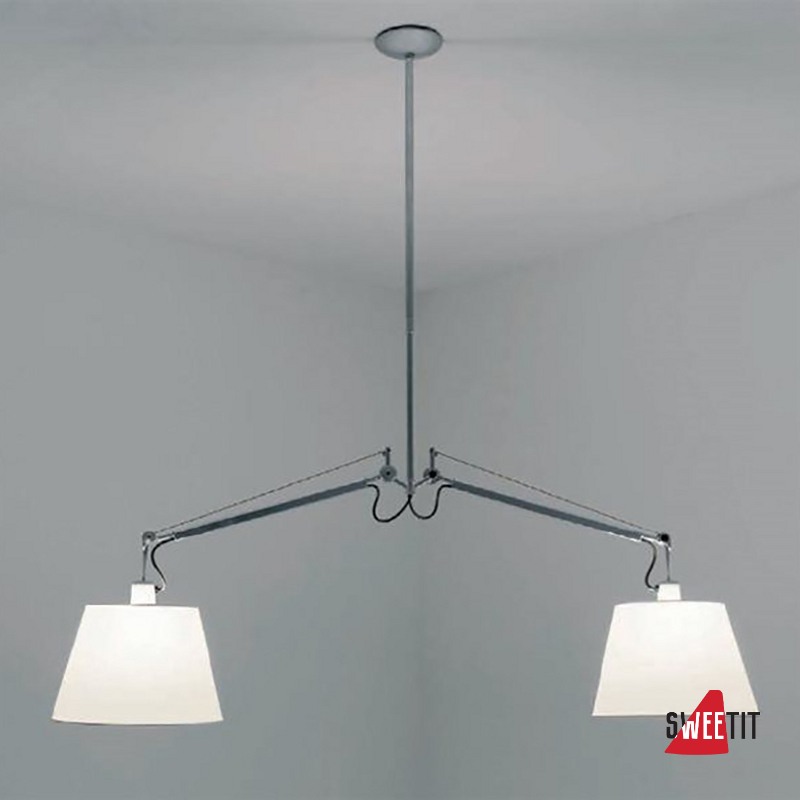 Светильник подвесной Artemide Tolomeo sospensione due bracci pergamena 0780030A