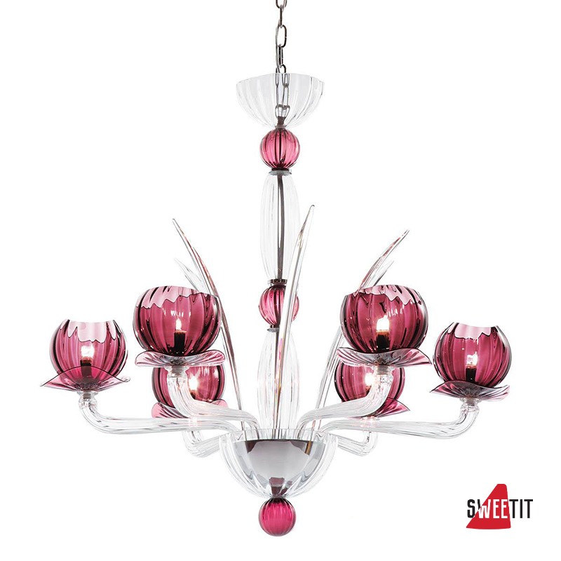 Люстра IDL Afrodite 558/6 chrome crystal with amethyst