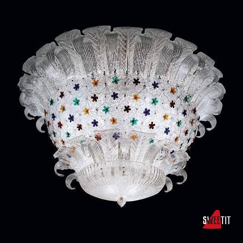 Потолочный светильник Beby Group Mademoiselle Corolle 8000Q02 Chrome Trasparent graniglia Glass