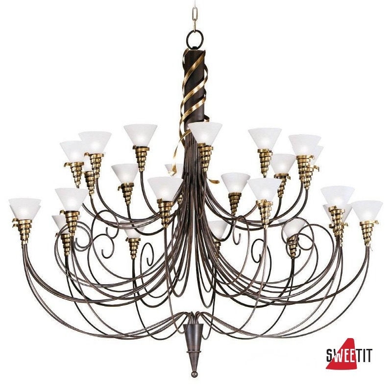 Люстра Masca Futura 1565/24 Peltro oro / Glass 373