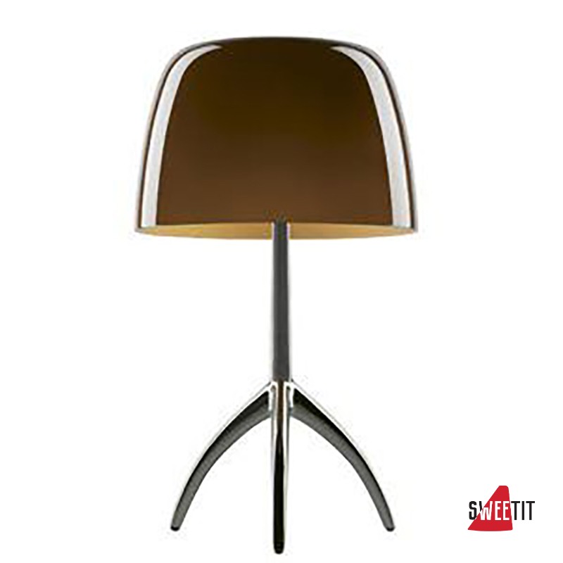 Настольная лампа FOSCARINI LUMIERE GRANDE CROMO NERO/AMBRA DIMMER