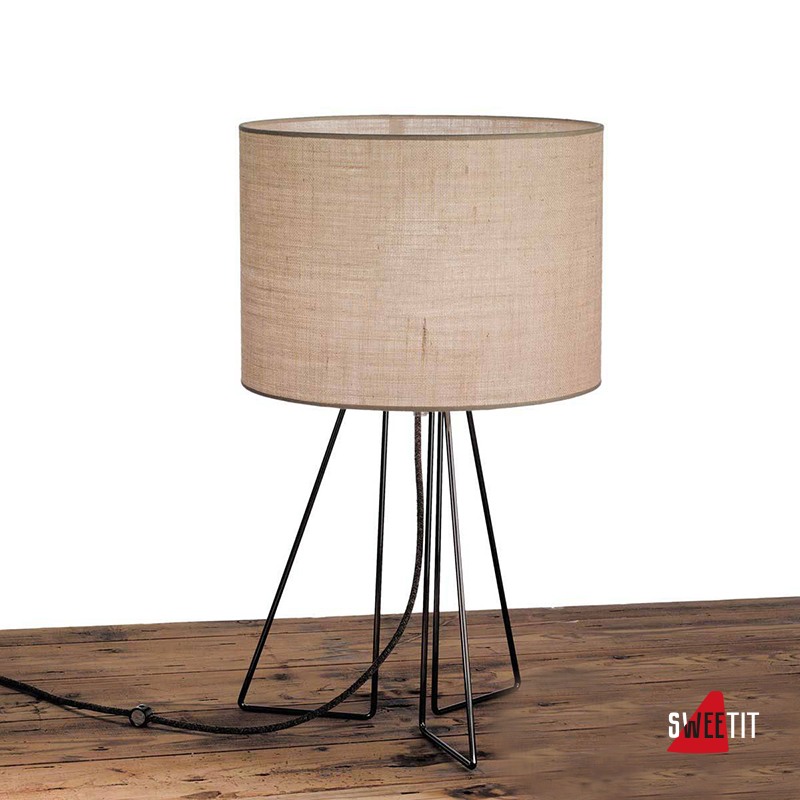 Настольная лампа IDL Seventy 587/1LP black nickel dark jute