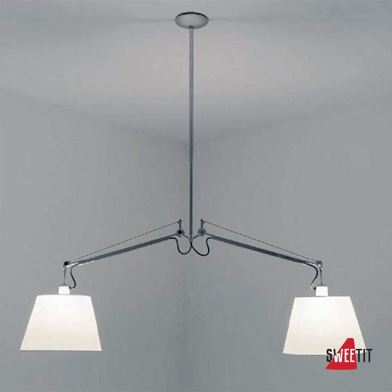 Светильник подвесной Artemide Tolomeo sospensione due bracci pergamena 0372050A