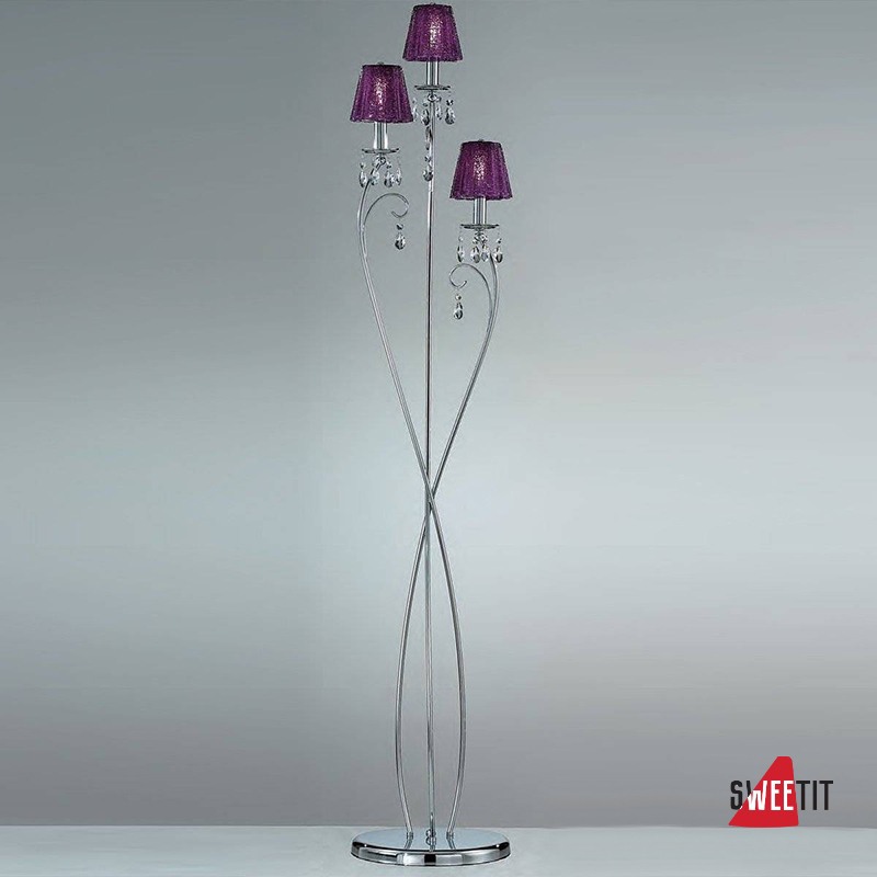 Торшер IDL Rossella 301/3P Chrome purple crystal