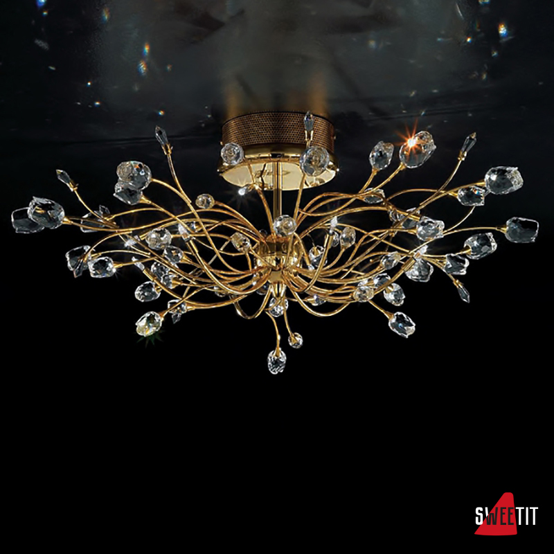 IDL Rosetta 324/10PF Gold Clear roses/Clear prisms