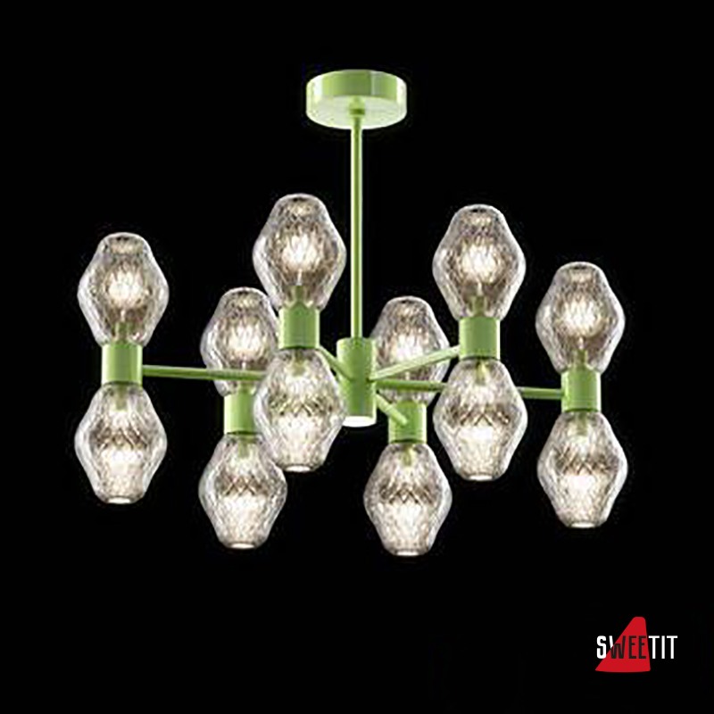 Потолочная люстра Beby Group Peonia 7701B06 Green Gold Silver Cortina