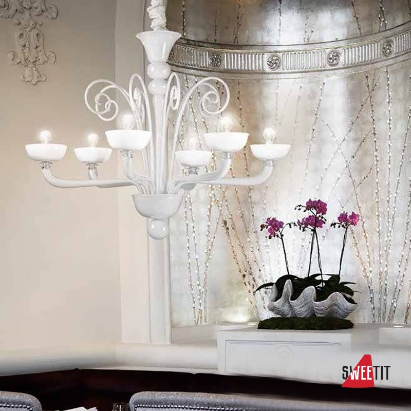 Люстра Renzo Del Ventisette Contemporary L 14467/6 DEC. MURANO BIANCO M