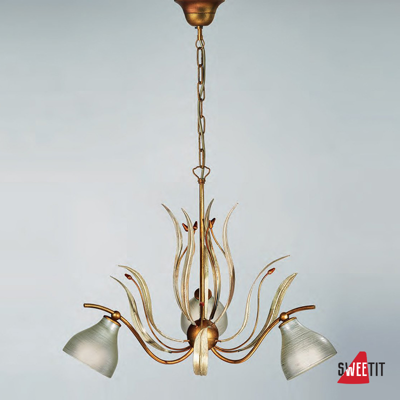 Люстра IDL Acacia 330/3 Amber ivory leaves V369/187/30