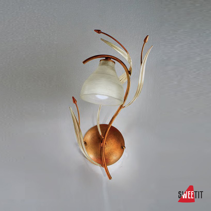 Бра IDL Acacia 330/1A Amber ivory leaves V369/187/30