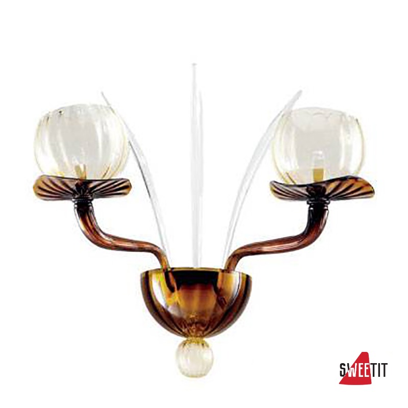 Бра IDL Afrodite 558/2A gold tobacco with paglierino