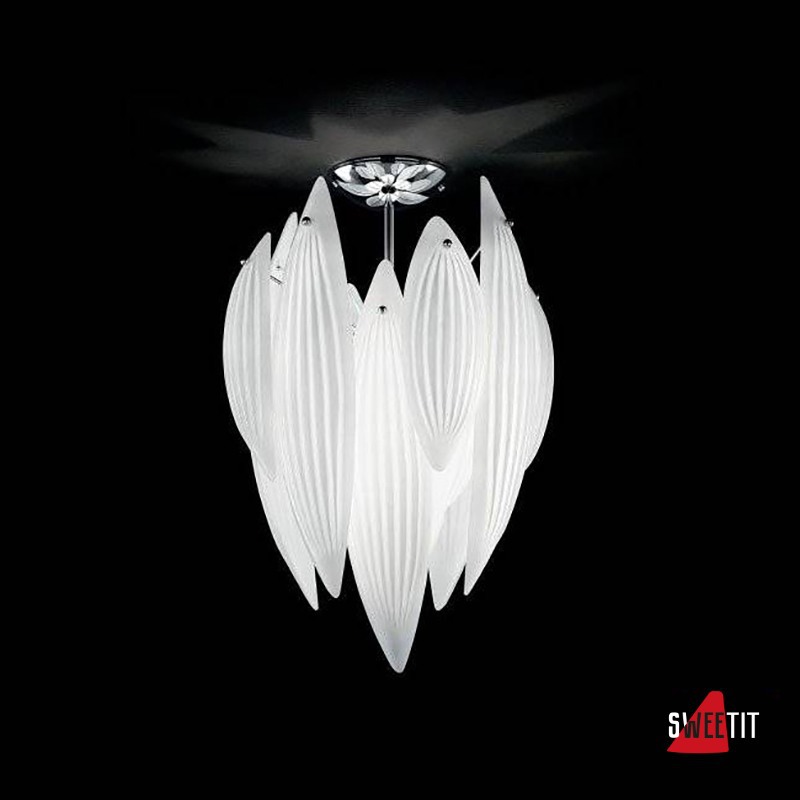 Потолочный светильник IDL Paradise 430/42PF Chrome White Murano Glass