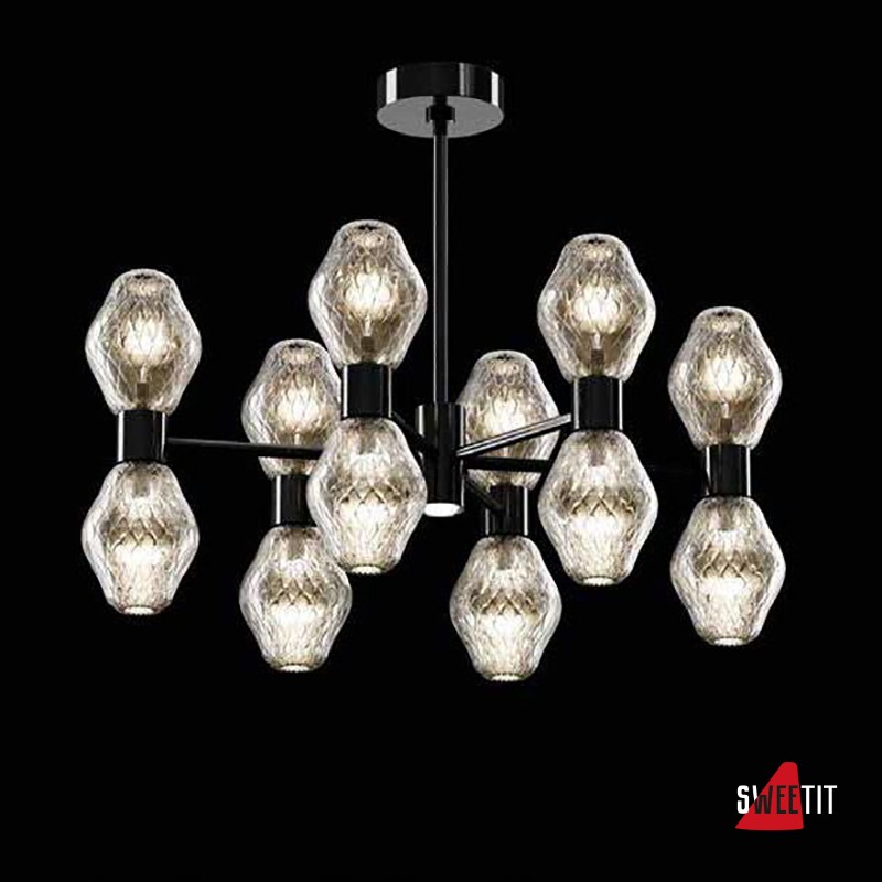 Потолочная люстра Beby Group Peonia 7701B06 Glossy Black Silver Cortina