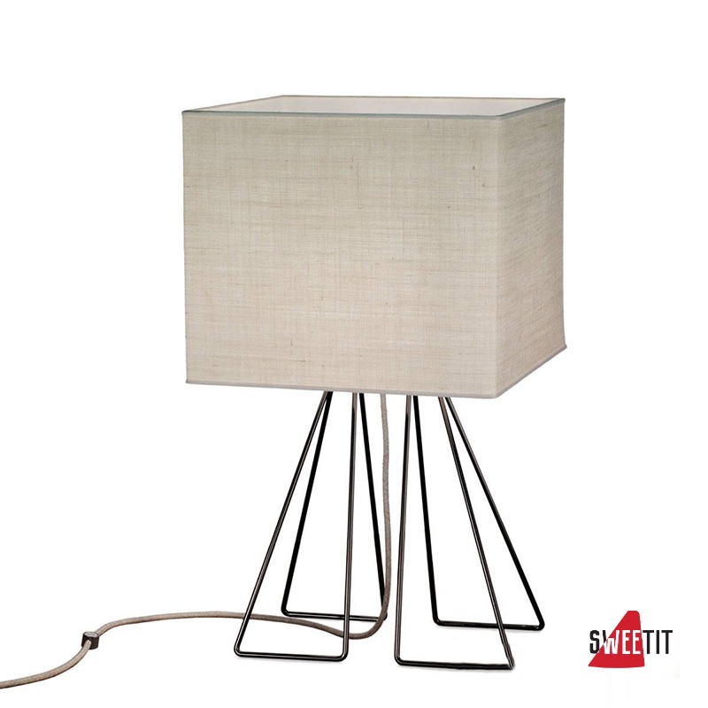 Настольная лампа IDL Seventy 588/1LQ black nickel light jute