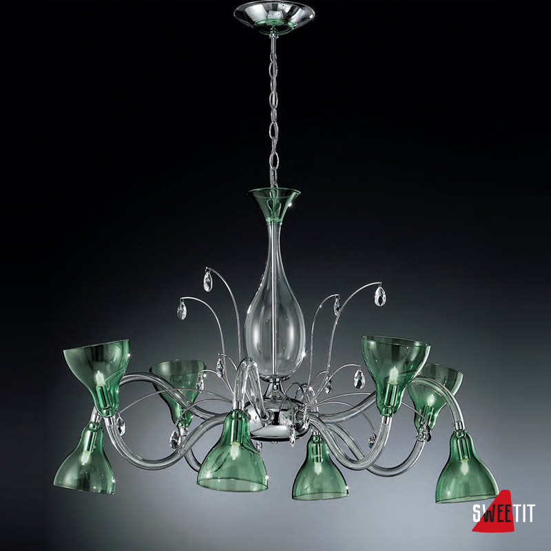 Люстра IDL Chiara 355/4+4 CRYSTAL + GREEN