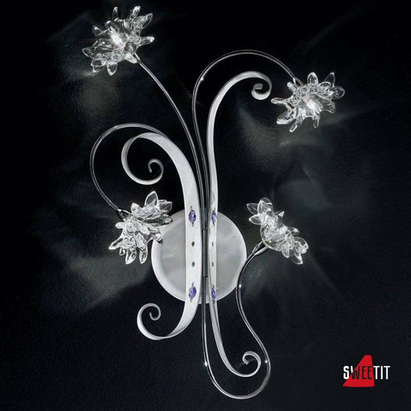 Настенный светильник IDL Girasole 374/4A CHROME + WHITE