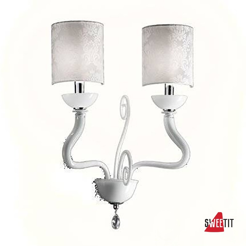 Бра Renzo Del Ventisette Contemporary A 14457/2 CP B DEC. MURANO BIANCO + CROMO M B