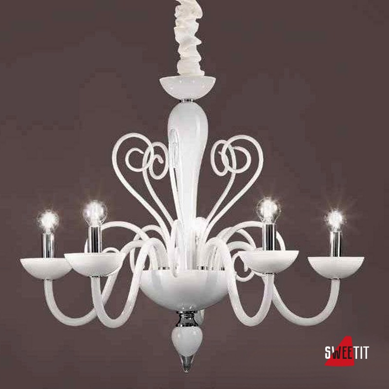 Люстра Renzo Del Ventisette Contemporary L 14450/5 DEC. MURANO BIANCO M