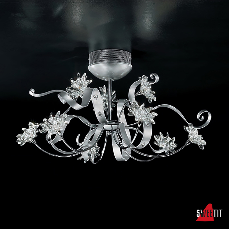 IDL Girasole 374/6+3PF CHROME + BRIGHT SILVER