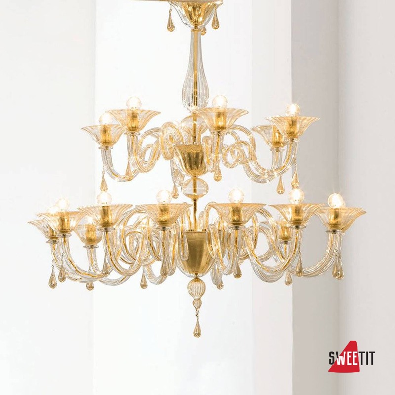 Потолочная люстра Sylcom Dolfin 1380/12+6 D CR.ORO