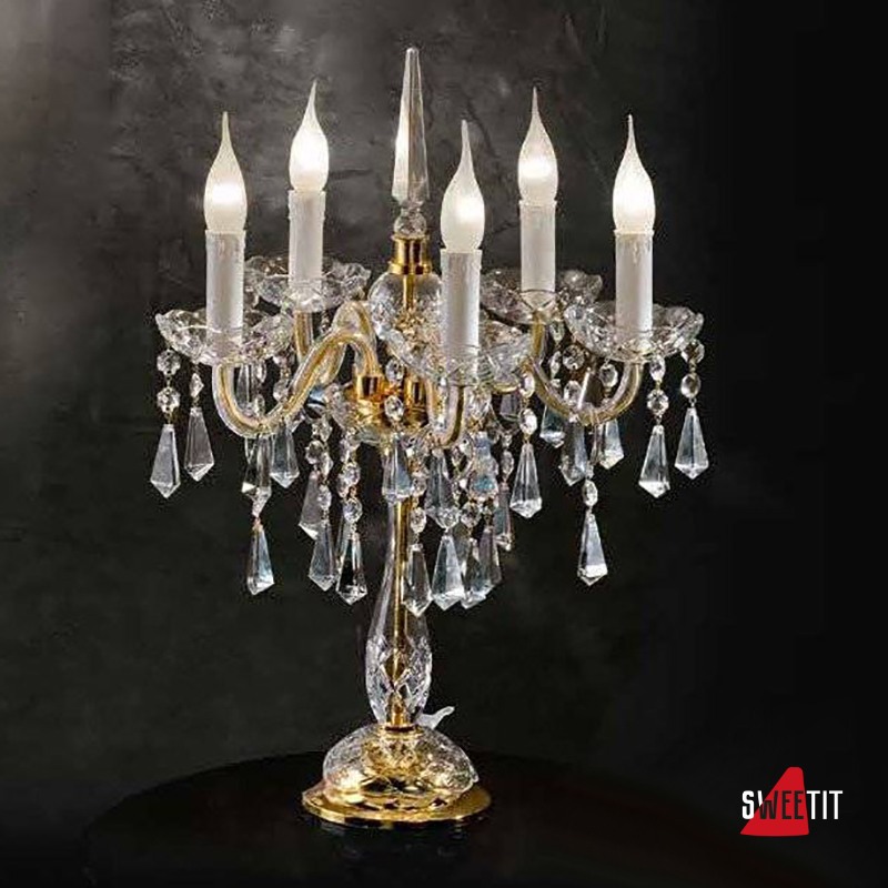 Настольная лампа Beby Group Novecento 450/5L Light gold CUT CRYSTAL