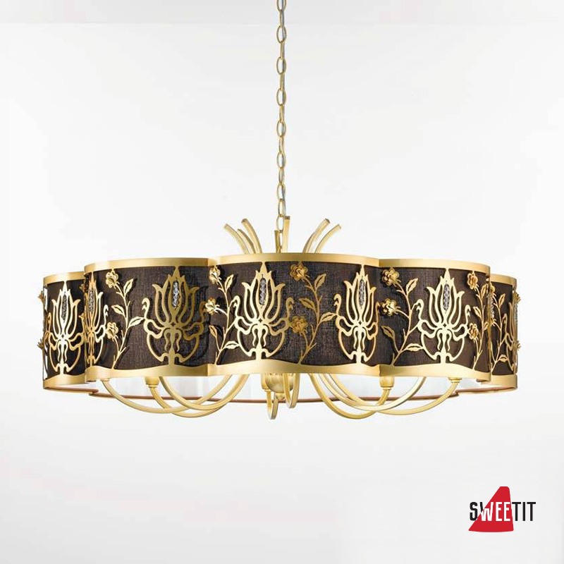 Люстра IDL Margot 540/8 Matt gold+Brown cotton