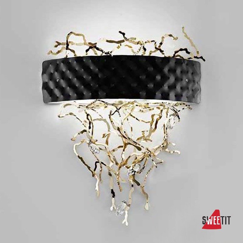 Настенный светильник IDL Groovy 463/1A Black leaf / Light gold