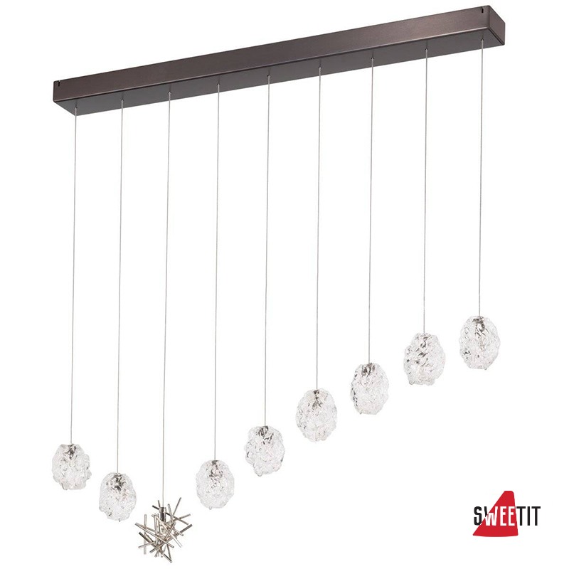 Потолочный светильник IDL Stardust 608/8+1SL black nickel + transparent and pure steel