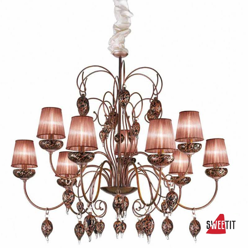 Люстра IDL Royal Gala 444/6+3 Royal Maroon
