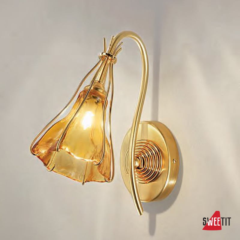 Бра IDL Helium 336/1A SATIN GOLD + GOLD AMBER