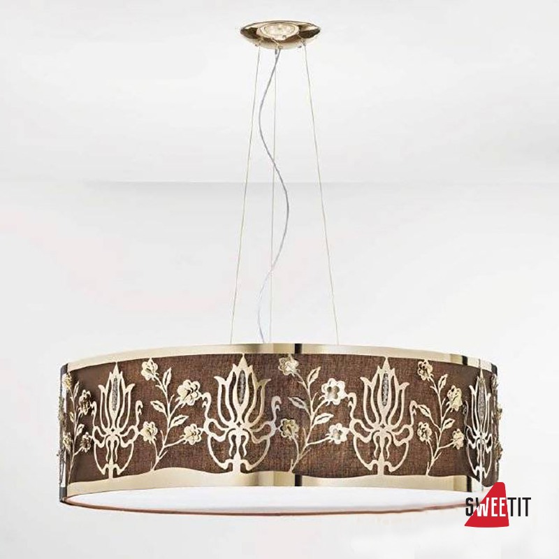 Подвесной светильник IDL Margot 538/100 Light gold+Brown cotton